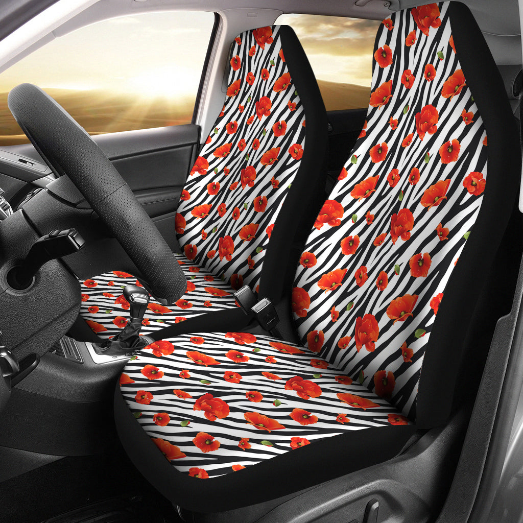 Beautiful Flower Zebra Seat Covers