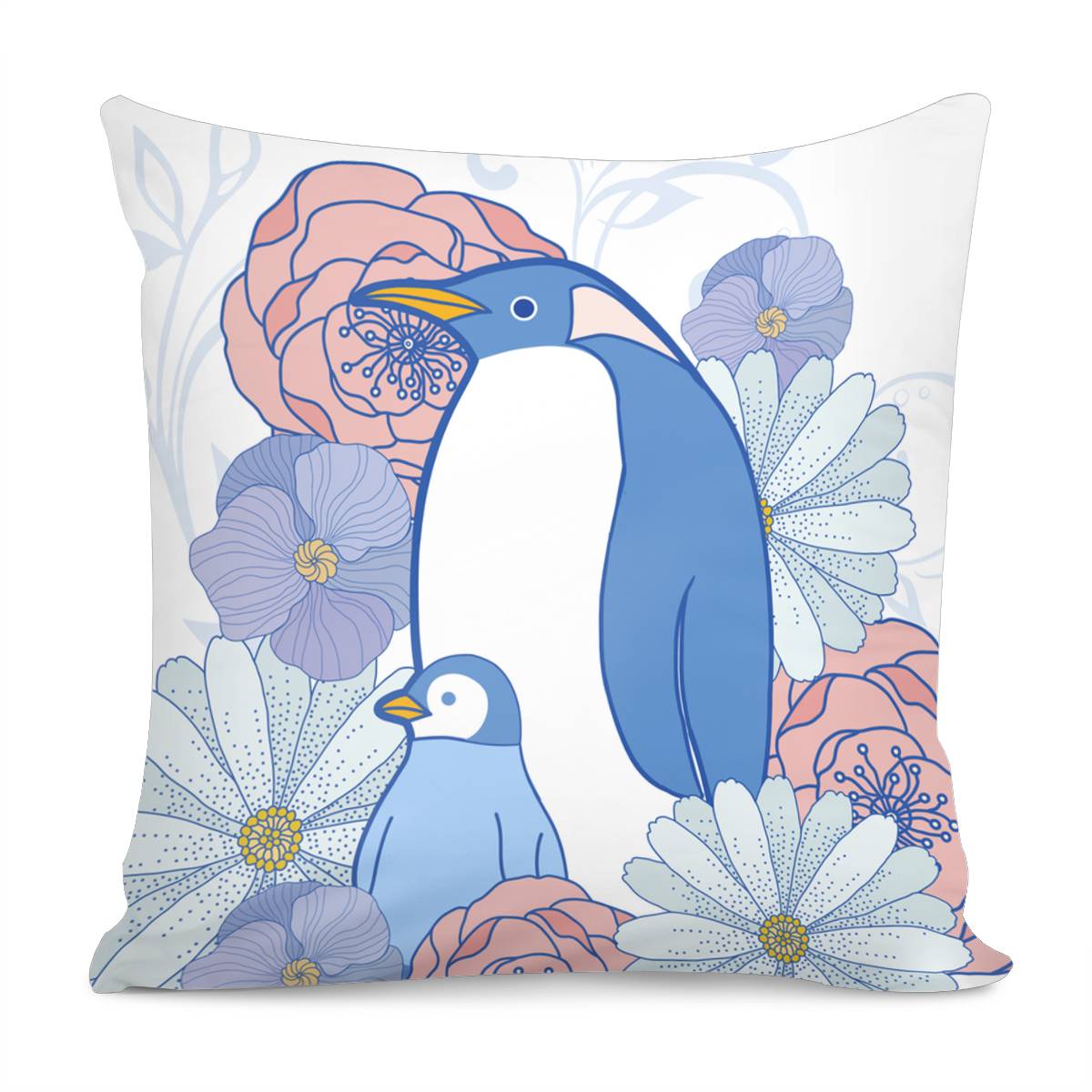 Penguin Mother Pillow Cover