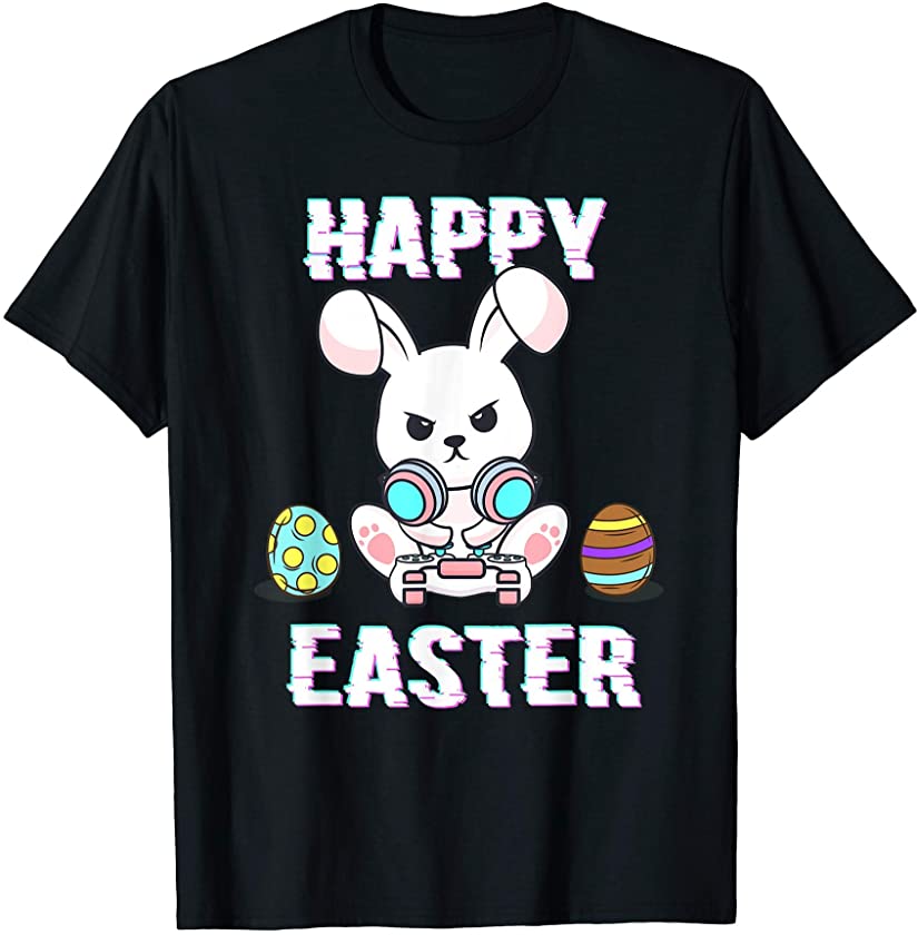 Cool Easter Bunny Gaming Controller Gamer Boys Girls T-Shirt