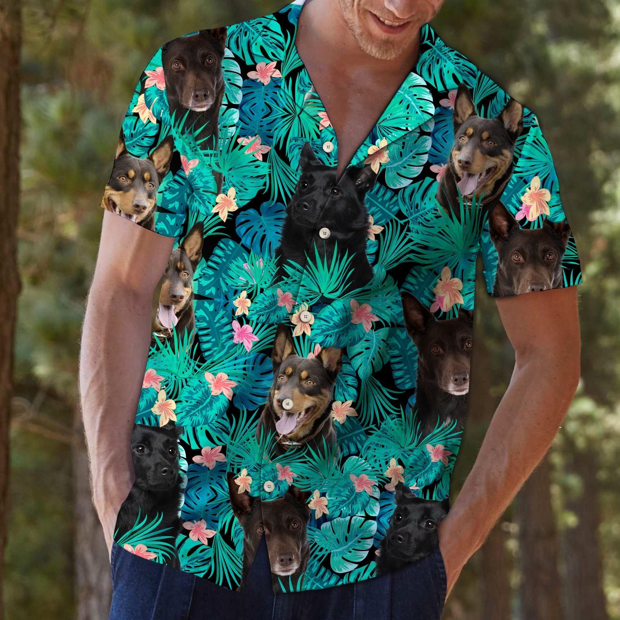 Australian Kelpie Tropical Aloha Hawaiian Shirt Colorful Short Sleeve Summer Beach Casual Shirt For Men And Women