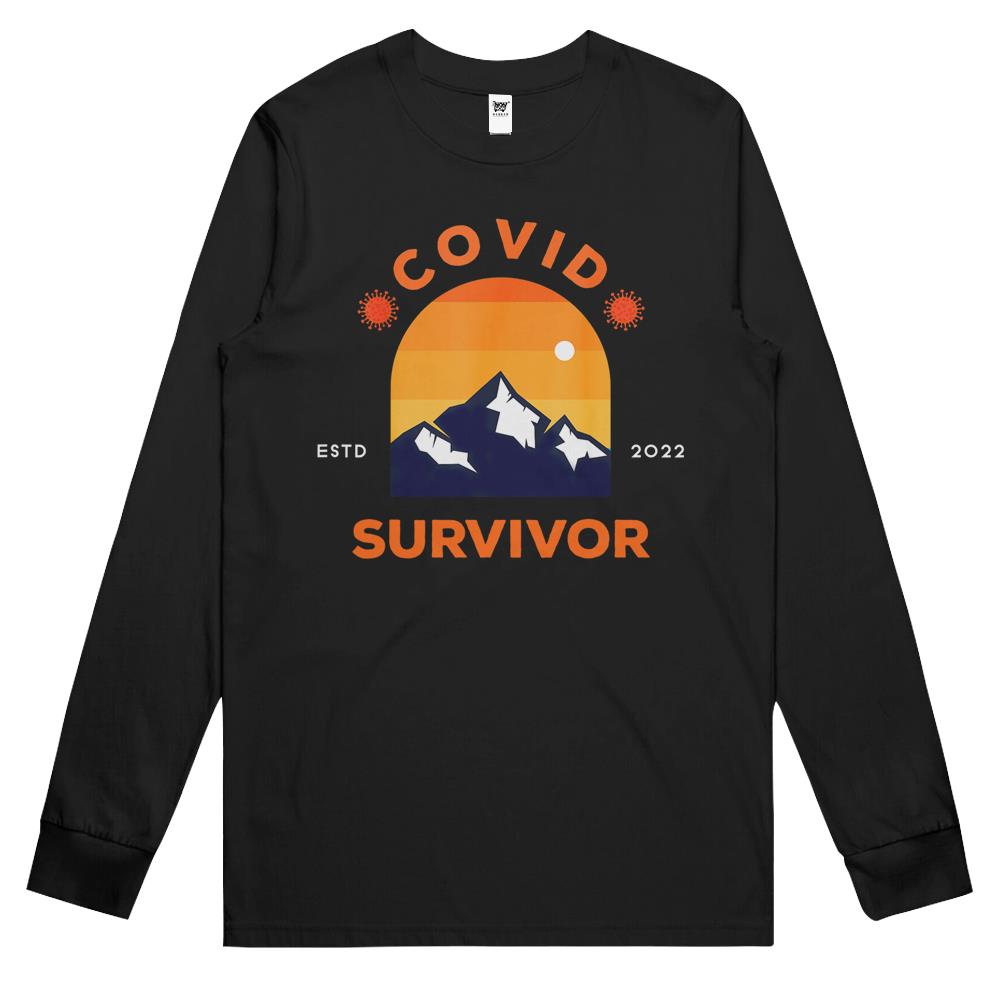 Covid Survivor Gift Sunset Mountain Snow Uplifting Covid Long Sleeve T Shirts