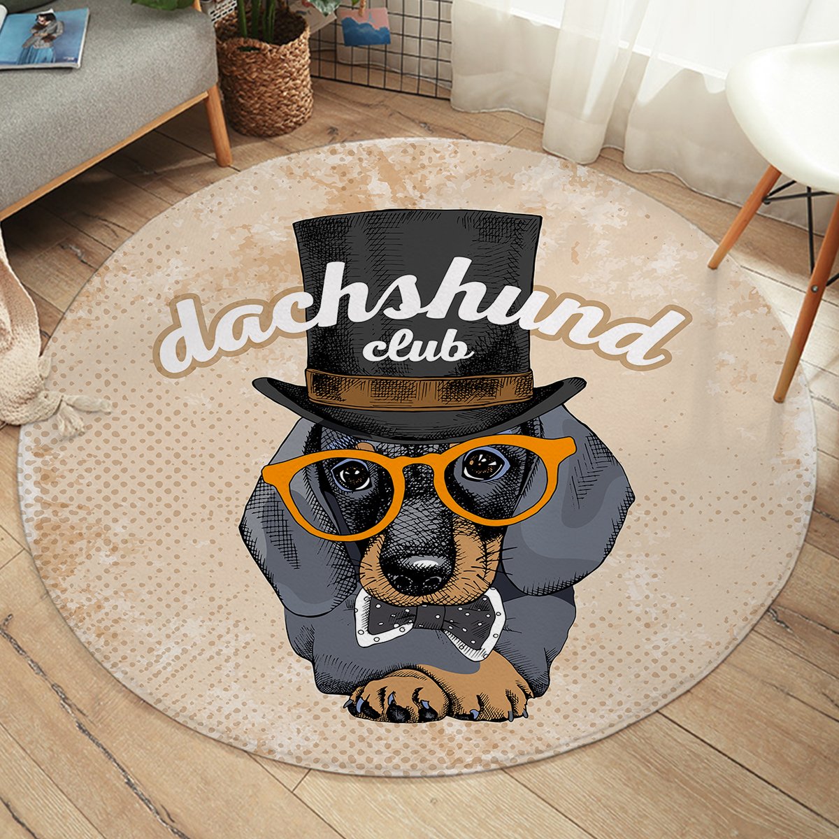 Dachshund Club SW2529 Round Rug