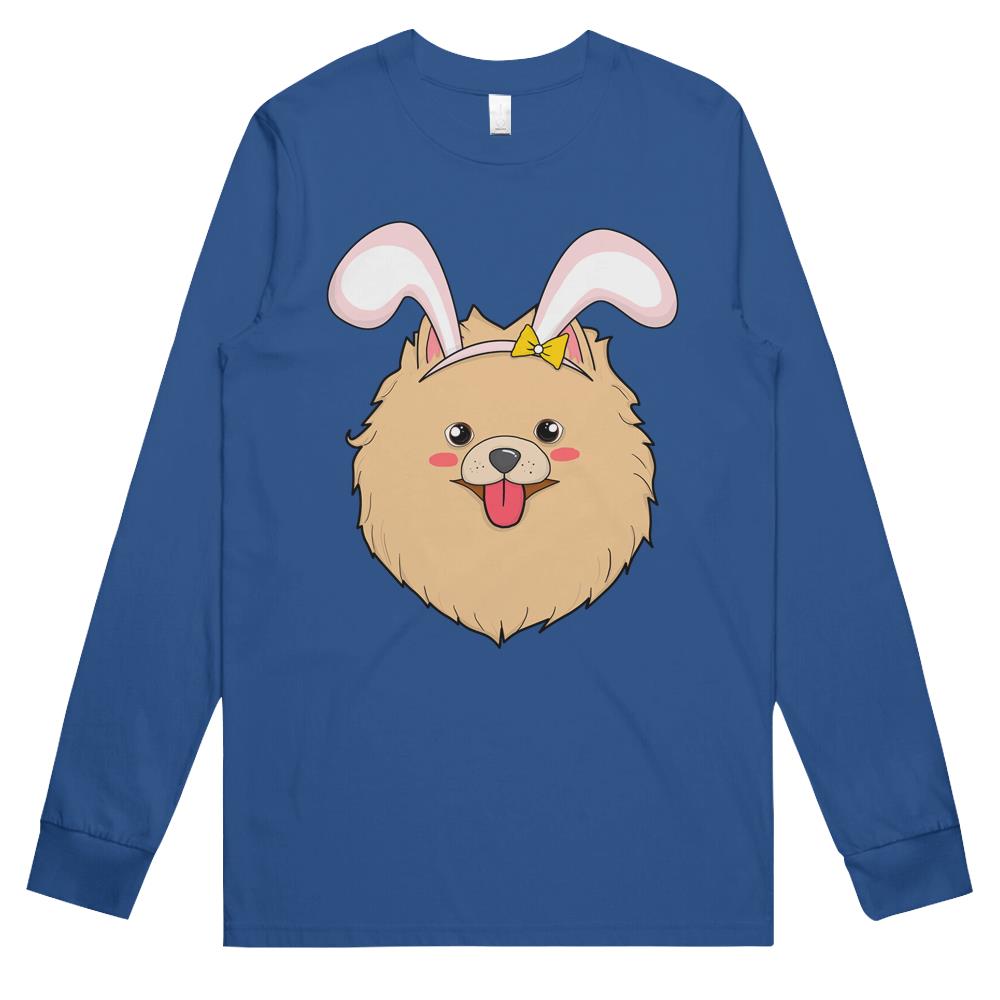 Cute Easter Pomeranian Dog Bunny Ears Rabbit Long Sleeve T Shirts