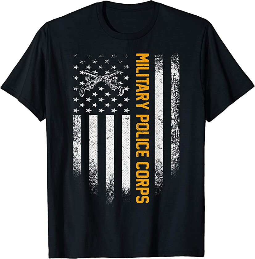 Vintage USA Military Police Corps American Flag Patriotic T-Shirt