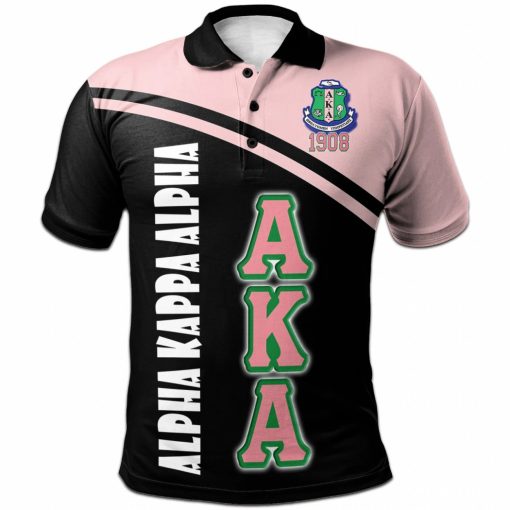 Alpha Kappa Alpha Sorority Curve Version 3D Polo Shirt