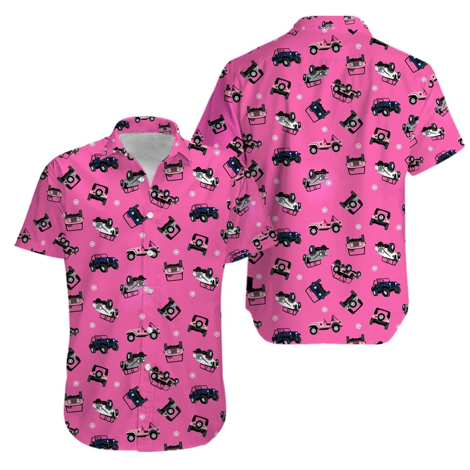 Jeep Life Pink Hawaii Aloha Shirts Ha86288