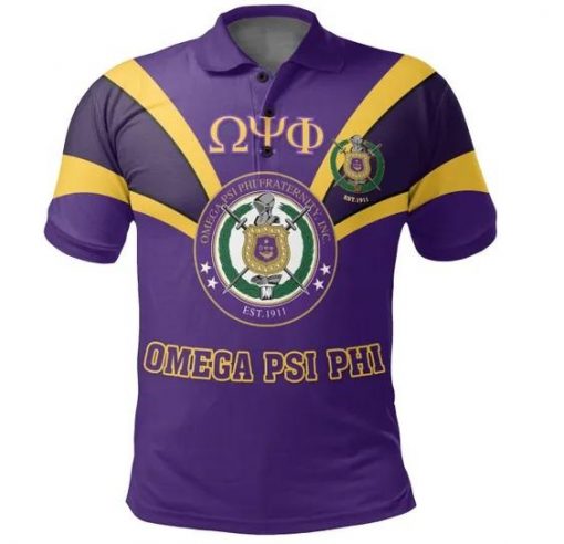 Omega Psi Phi 1911 Fraternity Inc Crest Polo Shirt