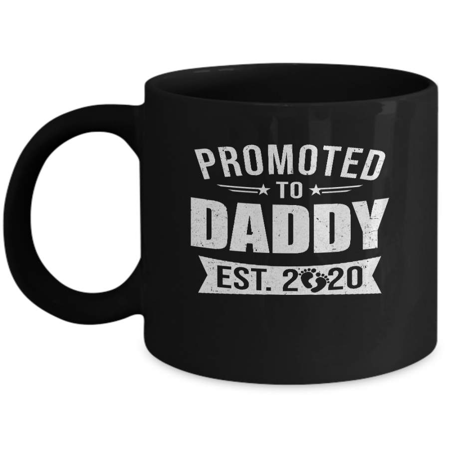 Vintage Promoted to Daddy Est 2020 First New Dad Gift Mug