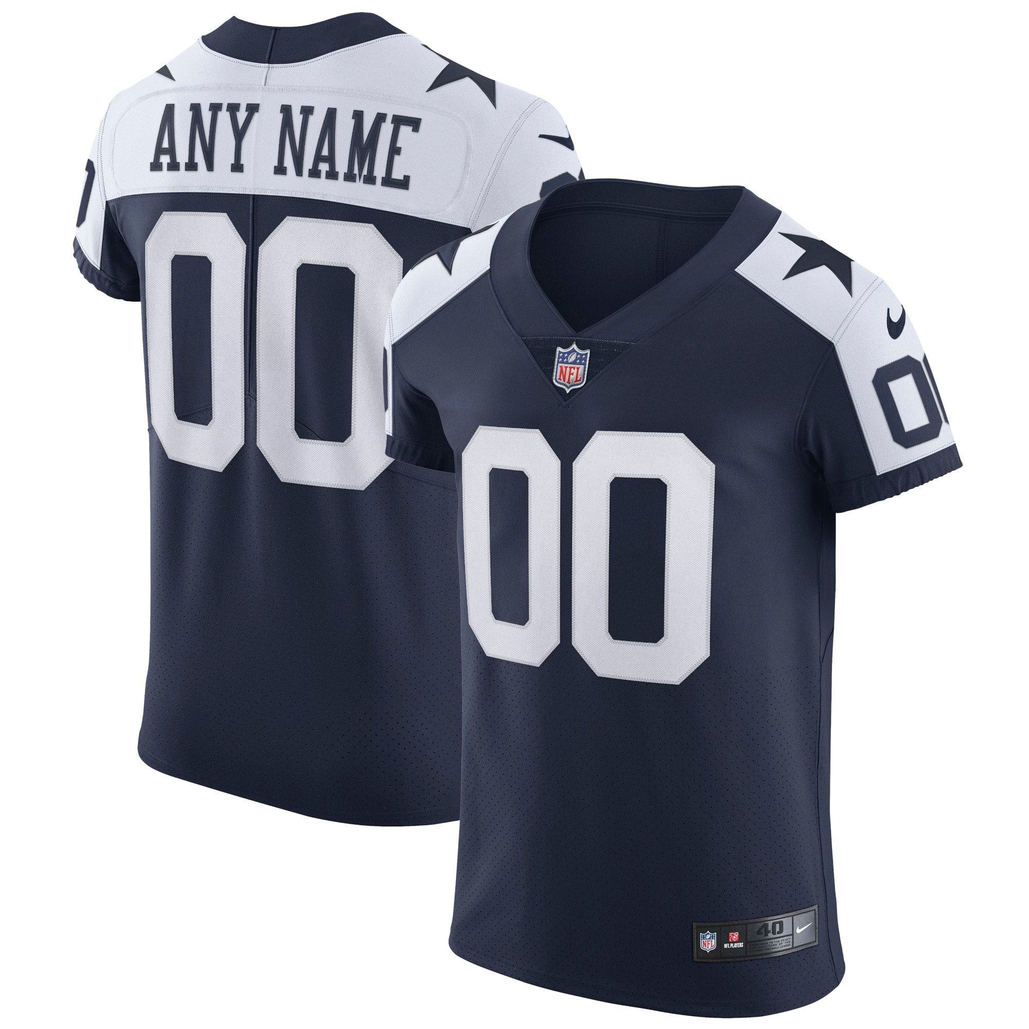 Dallas Cowboys Alternate Vapor Elite Custom Jersey – Navy 2