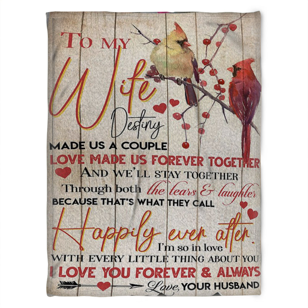 To My Wife Blanket, Destiny Made Us A Couple, Love Made Us Forever Together,Gift For Wife Family Home Decor Bedding Couch Sofa Soft And Comfy Cozy