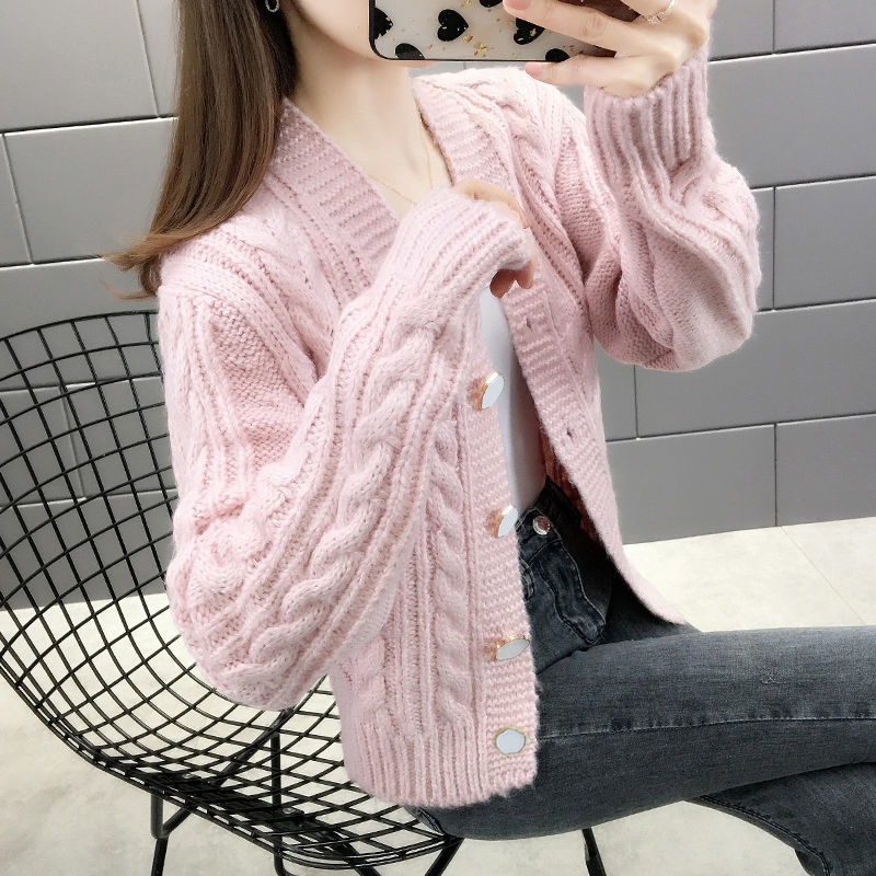 Women’s New Knitted Solid Color Sweater Cardiga Ladies Jacket 2022 Autumn Winter Button Fashion College Style V-neck Tops Trend alx