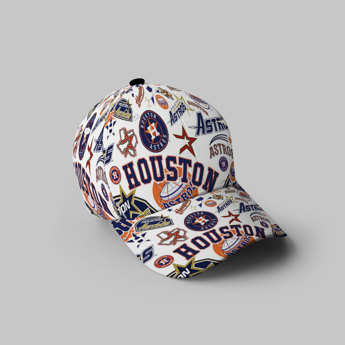 Houston Astros Emblem V4 3D Printing Baseball Cap Classic Hat