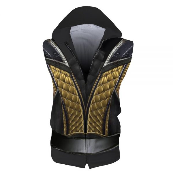 Mortal Kombat Hoodie – Zip Up Scorpion Sleeveless Hoodie