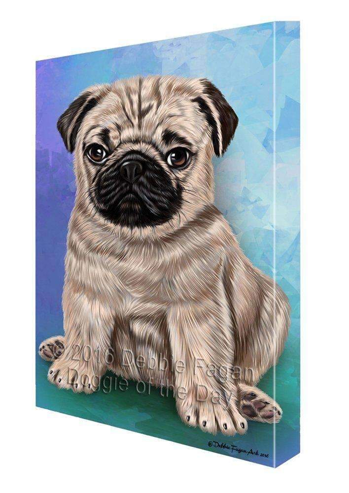 Pugs Puppy Dog Painting Printed On Canvas Wall Art