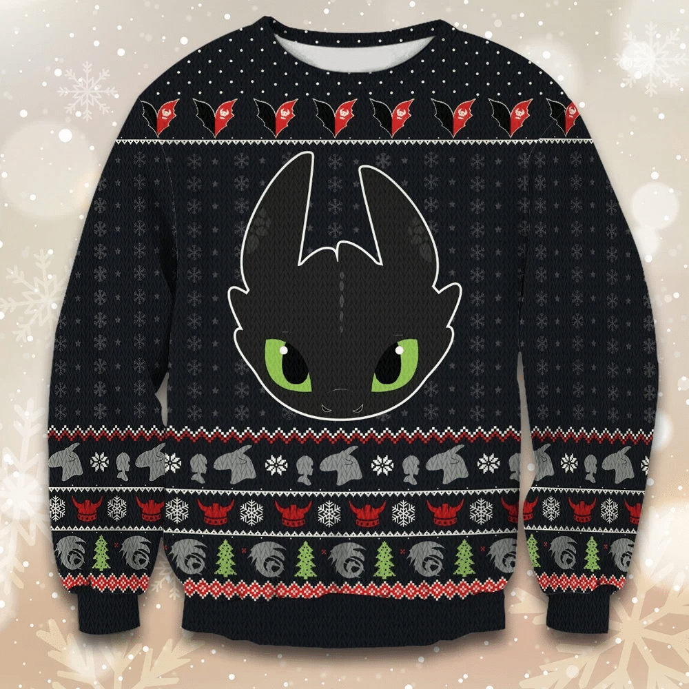 Black Dragon Ugly Christmas Sweater