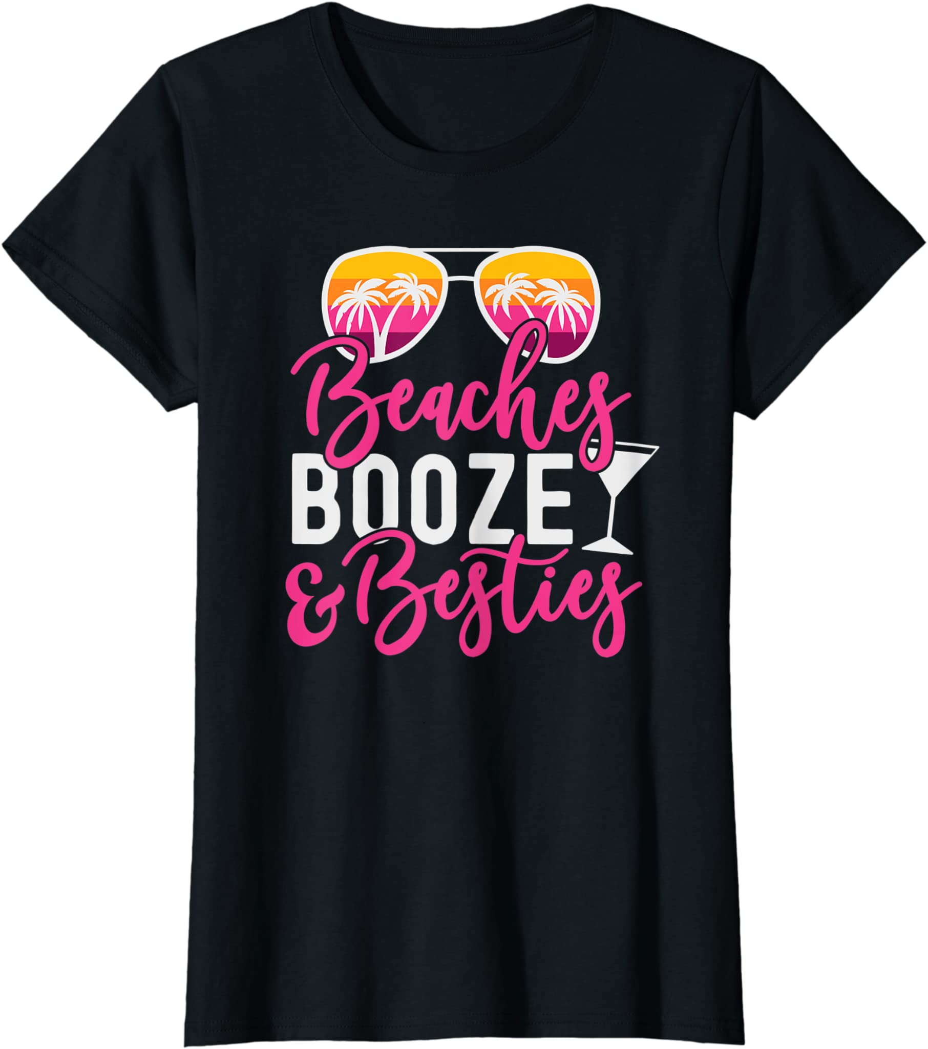 Womens Girls Trip Girls Weekend Friends Beaches Booze & Besties T-Shirt