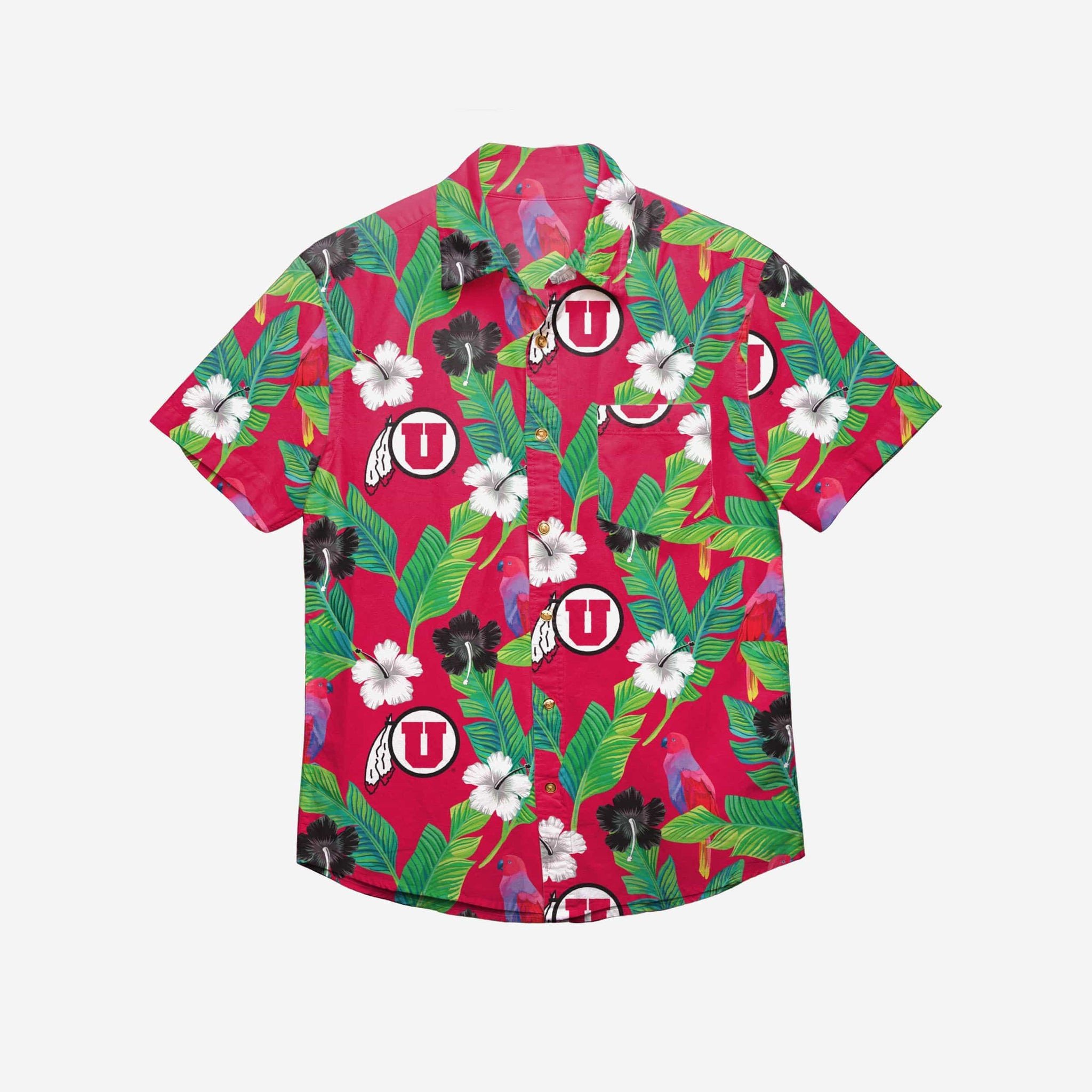 Utah Utes Floral Original Button Up Hawaii Shirt Ha18447