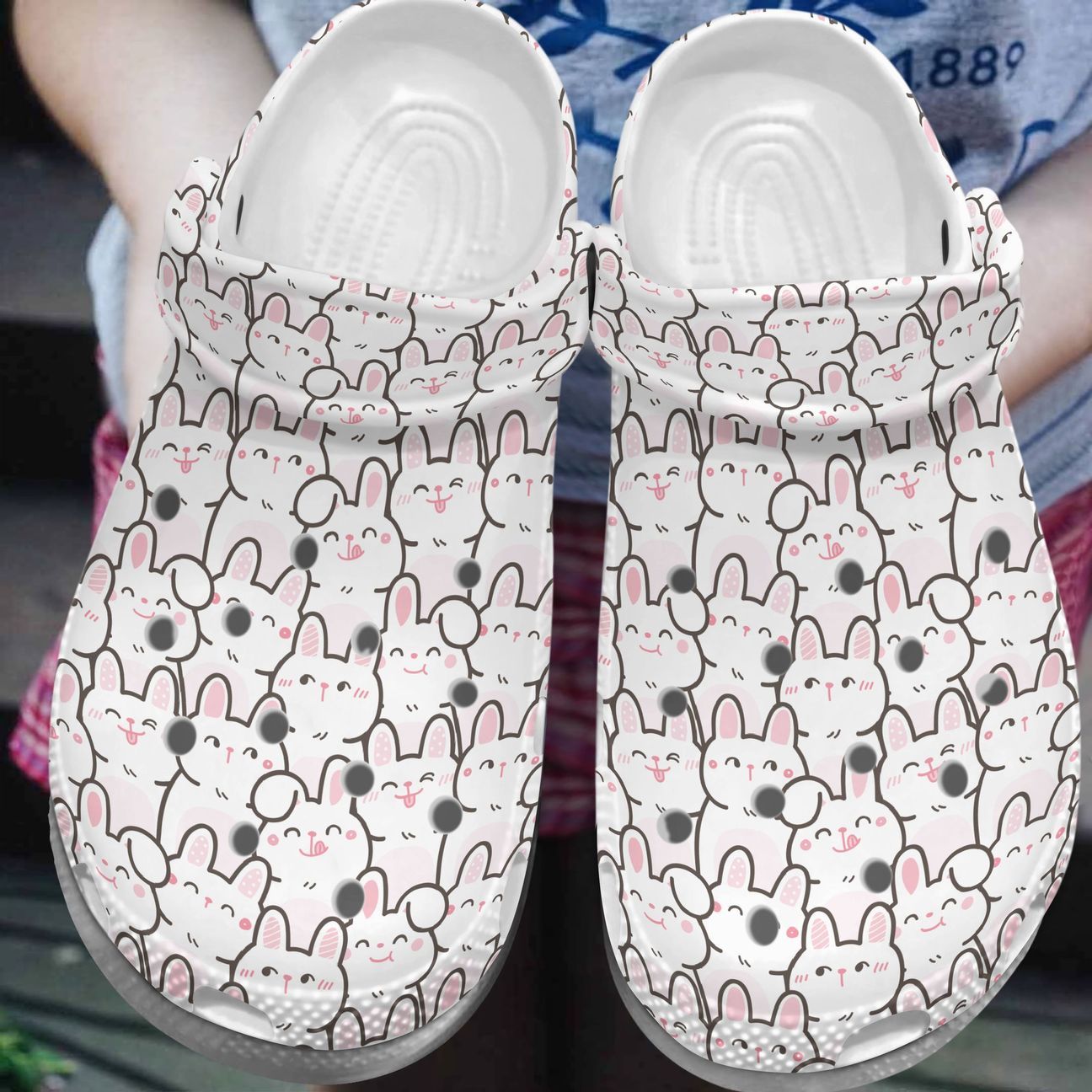 Rabbit Personalized Clog, Custom Name, Text, Color, Number Fashion Style For Women, Men, Kid, Print 3D Lovely Rabbits