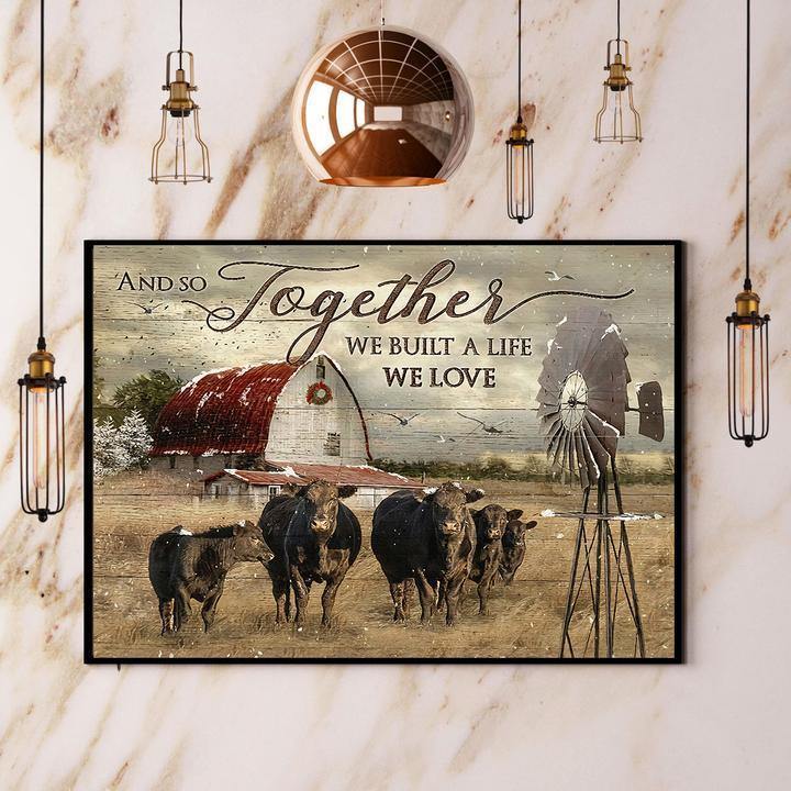 Black Angus And So Together We Built A Life We Love Poster Gift For Family Home Decor Matte Canvas Canvas Prints