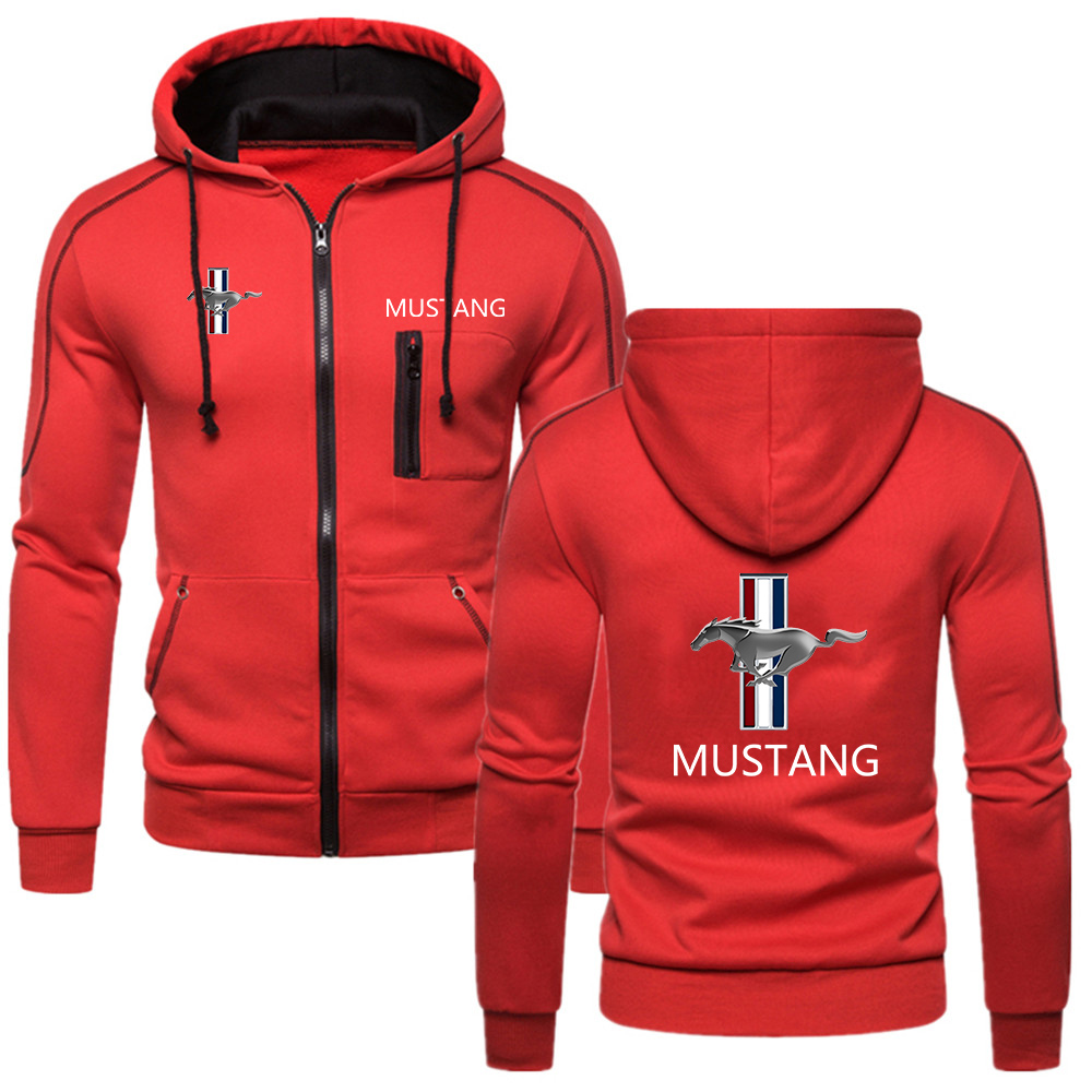 2022 Mustang New Zipper Comfortable Hoodies Men Fitness Sweatshirts Solid Color Style Sportswear Coat alx