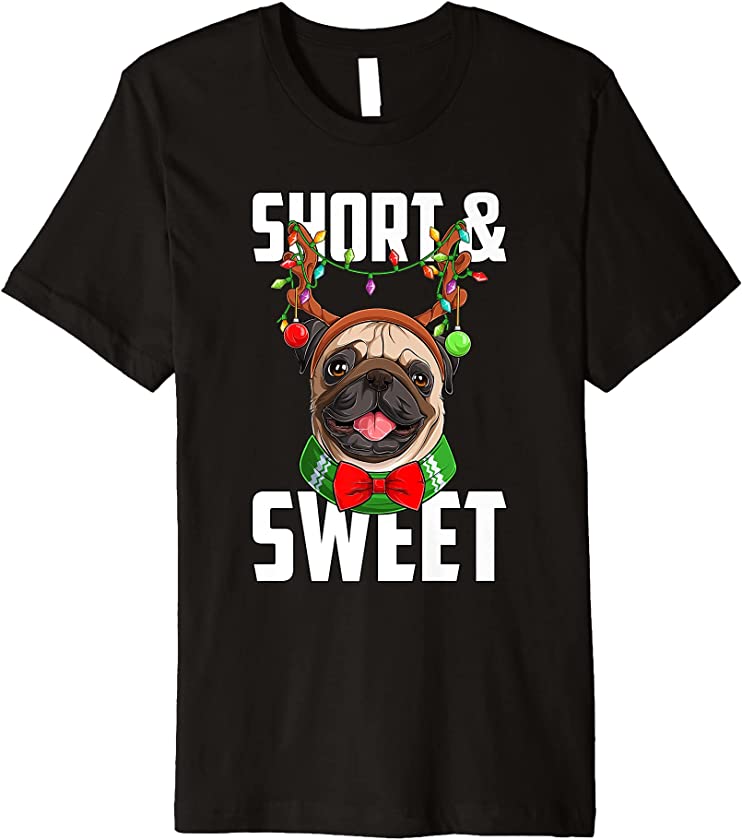 Pug Santa Hat Christmas Pajama Cute Dog Puppy Doggie Xmas Premium T-Shirt