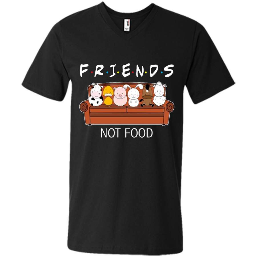 Animal Are Friends Not Food – Canvas Unisex V-Neck Shirt