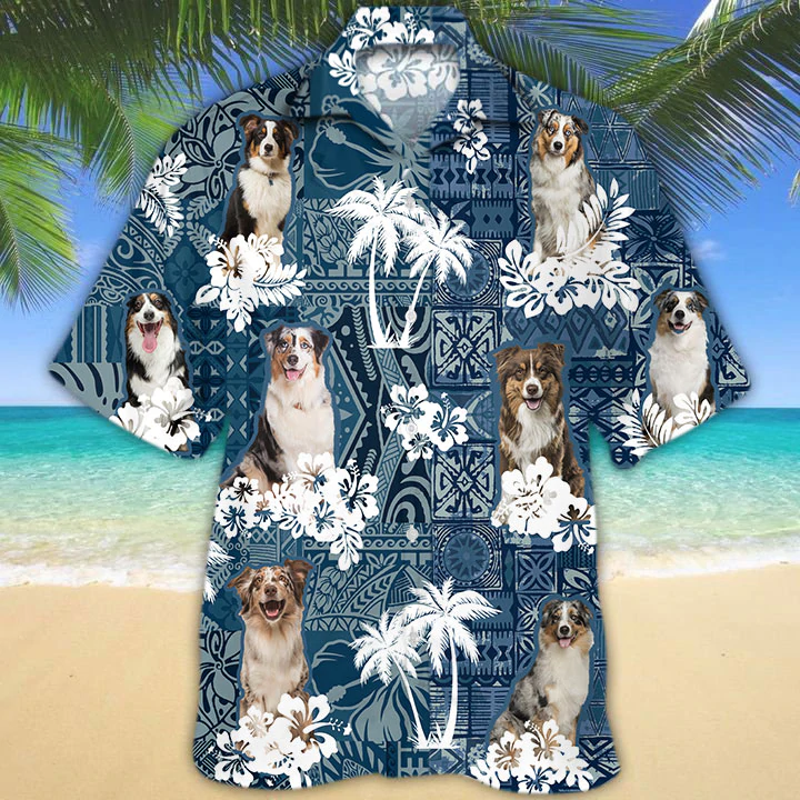 Australian Shepherd Hawaii Dog Hawaii Shirt Men Short Sleeve Hawaii Aloha Ha13372