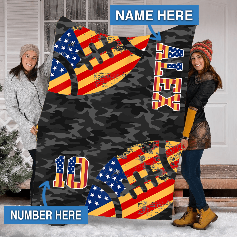 Custom Blankets Football Fan Personalized Blanket - Fleece Blanket Fashion24Hs