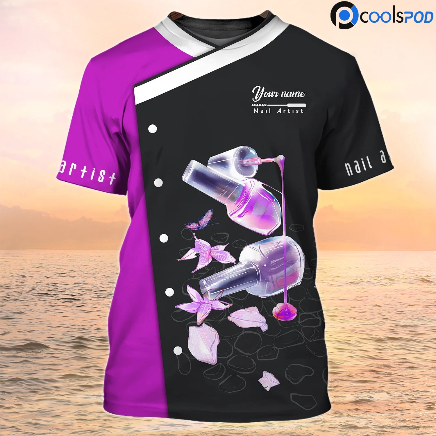 Customized Nail Artist Shirts, 3D All Over Print Nail Tech Tshirt, Women Nail Technician Gifts