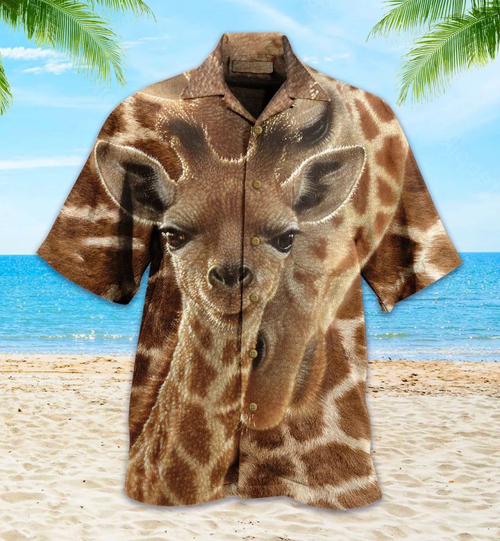 Giraffe Cute Brown Hawaii Shirt Ha87462