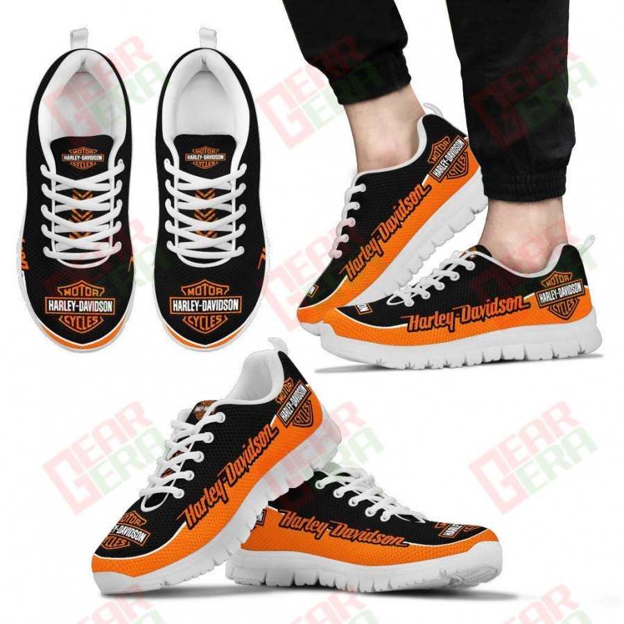 Harley Davidson Sneakers Mens Womens Motorcycle Lovers Custom Print Footwear Casual Riding Shoes GE332