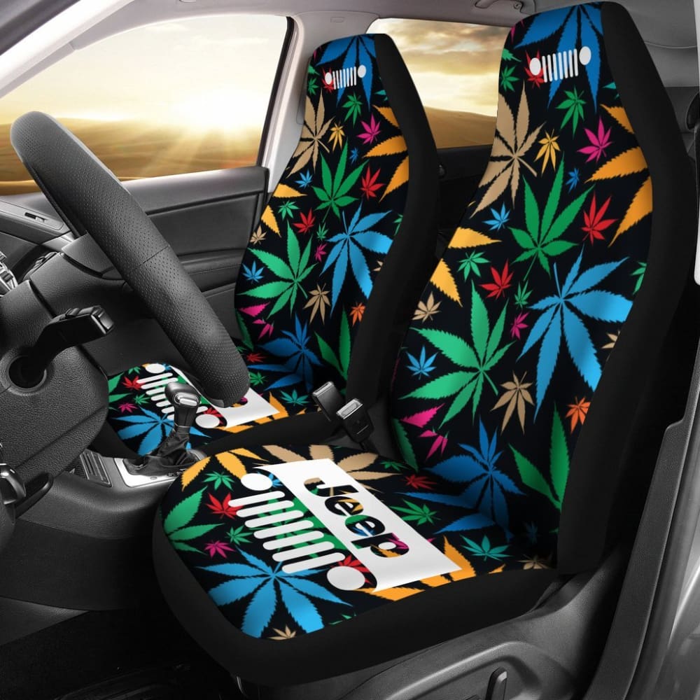 Jeep Grill Seat Covers-Happy Leaves 101819