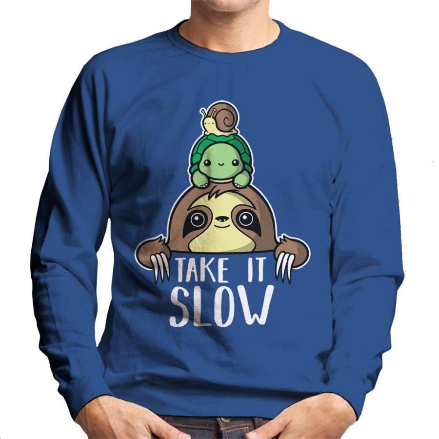 Sloth Tortoise Snail Taking It Slow Men’s Sweatshirt