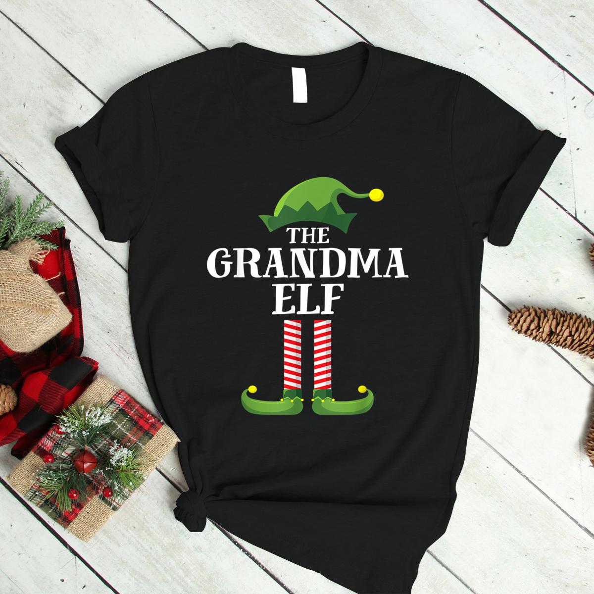 Grandma Elf Matching Family Group Christmas Party Pajama T Shirt