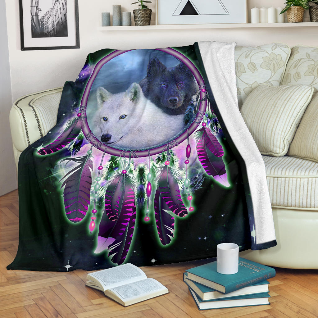 Wolves Purple Galaxy Blanket Lt10