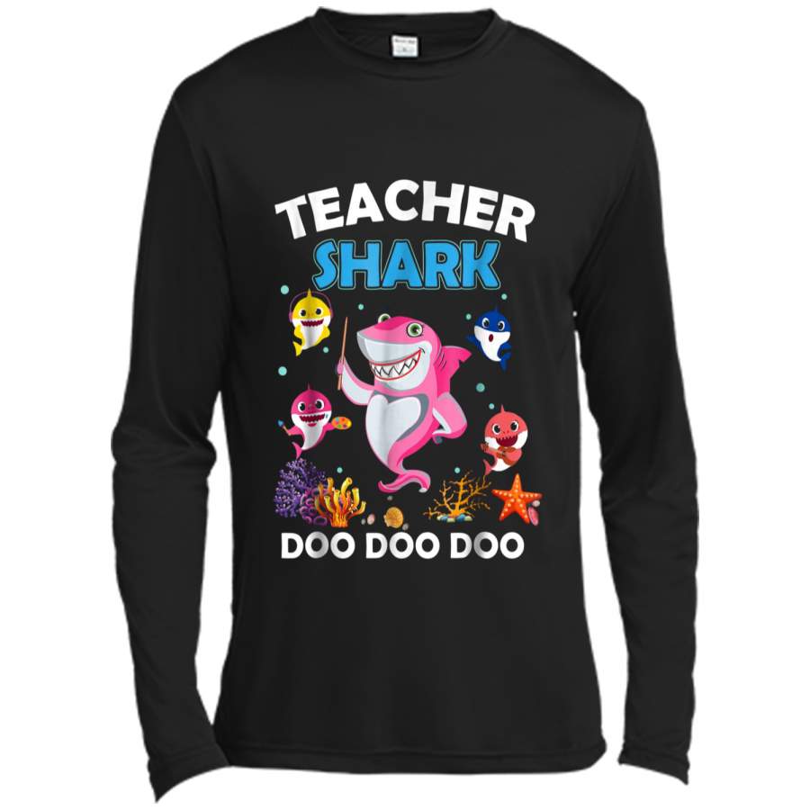 Teacher Shark  Doo Doo Doo Tee Gift For Teachers Long Sleeve Moisture Absorbing Shirt