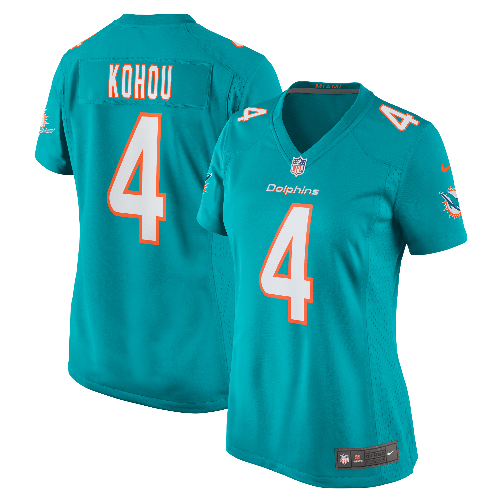 Women’s Miami Dolphins Kader Kohou Aqua Game Player Jersey