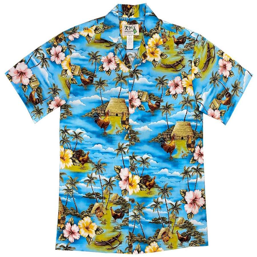 Chicken Village Blue Hawaii Shirt Ha7371