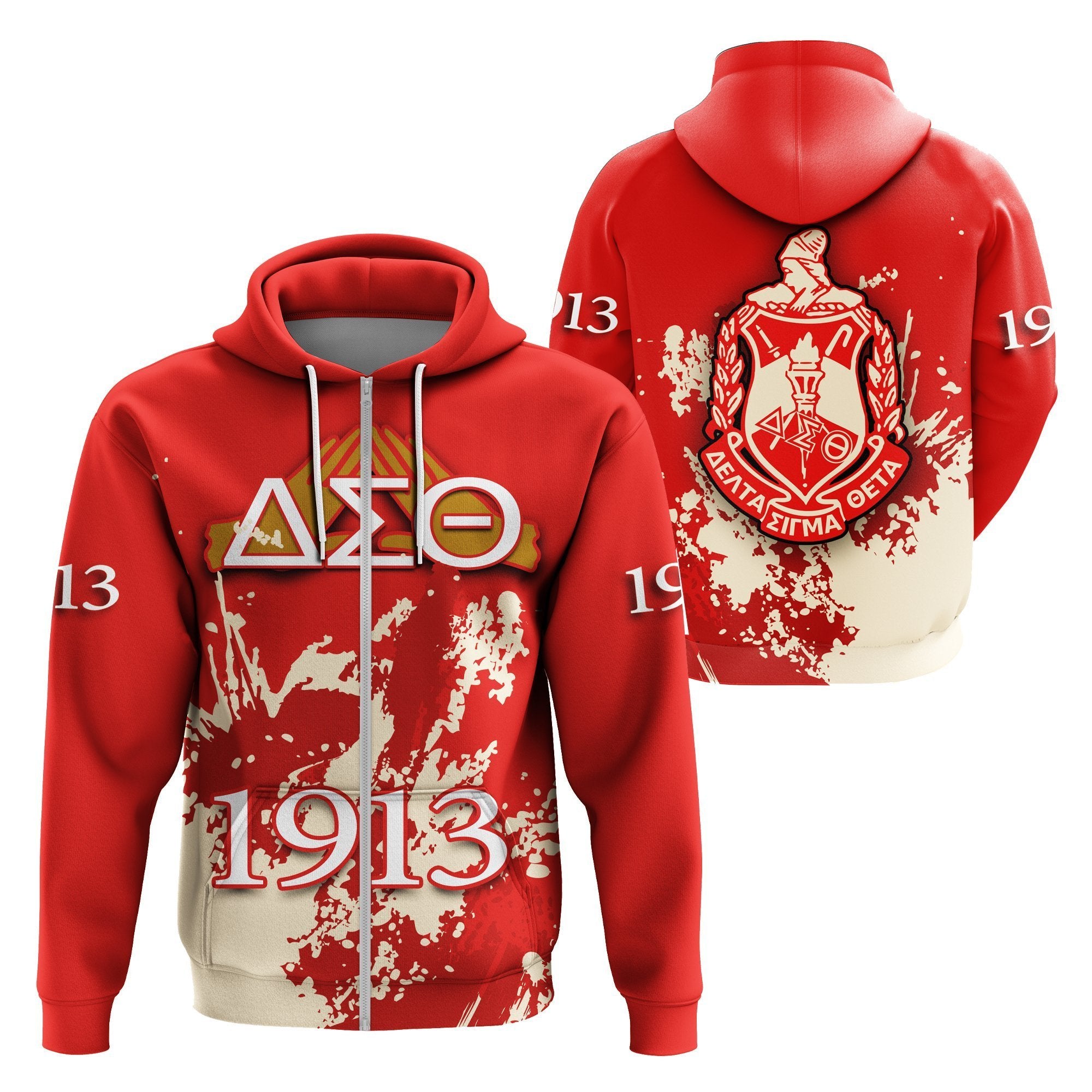 Greek Life Hoodie – Delta Sigma Theta Zip Hoodie – Spaint Style