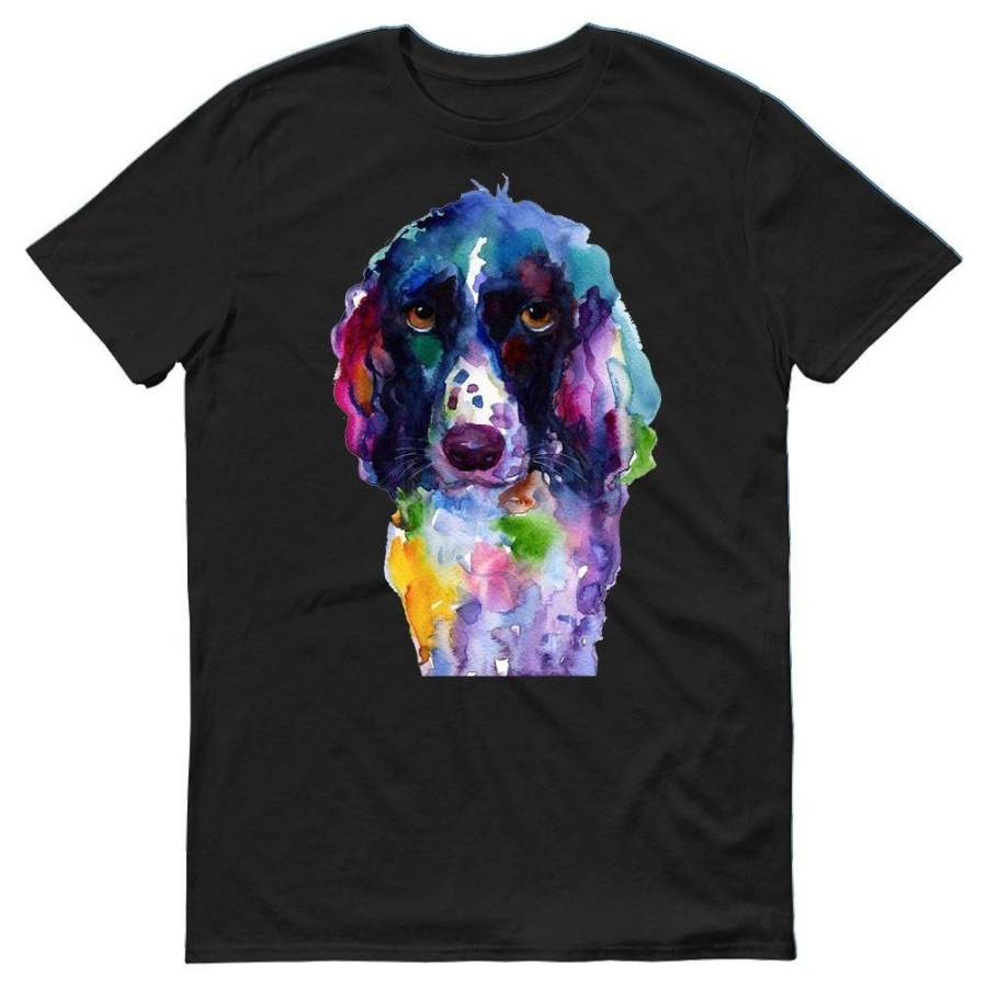 Cocker Spaniel Water Colour Art Painting Mens T-Shirt