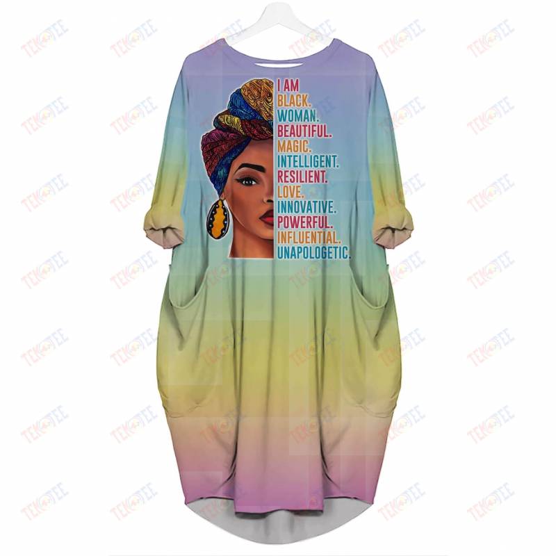 Temotee Black Woman Beautiful Magic Intelligent 3D Dress Afro Girl Shirt African American Woman Gift Idea TMT7522