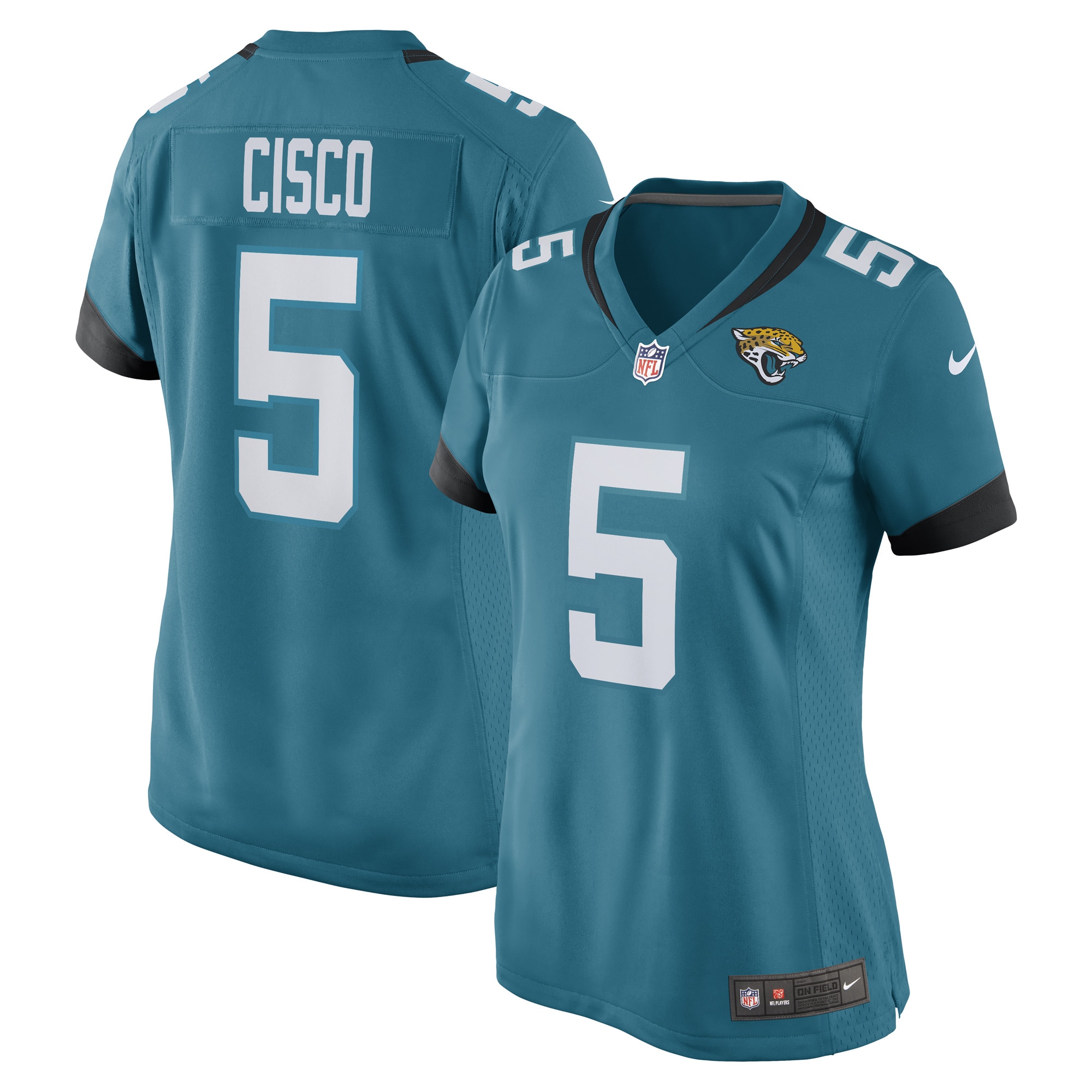 Women’s Jacksonville Jaguars Andre Cisco Teal Game Player Jersey