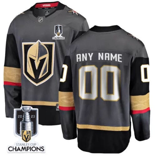 Vegas Golden Knights 2023 Stanley Cup Champions Patch Custom 00 Alternate Breakaway Jersey – Black