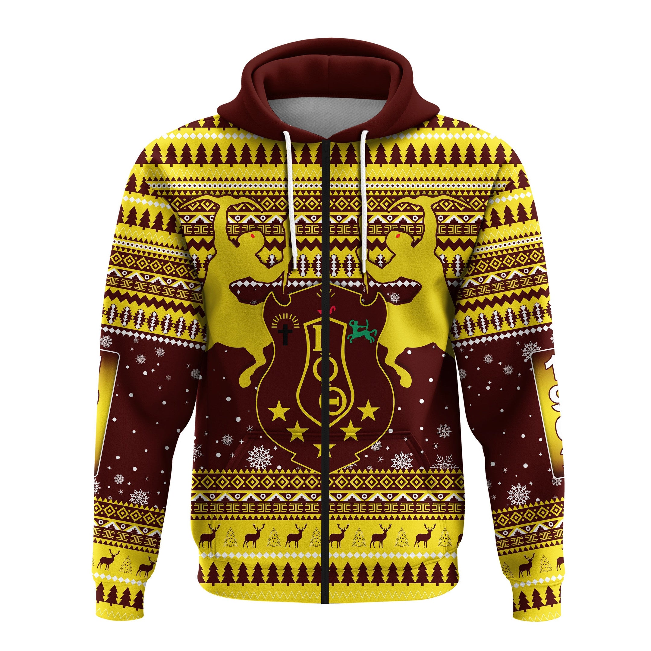 Fraternity Hoodie – Iota Phi Theta Christmas Zip Hoodie African Pattern