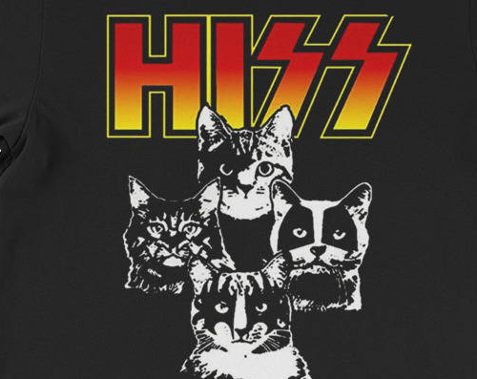 Cat – Cat Lover Gift Kiss Band Hiss Parody T-Shirt Funny Unique Band Music Meme Art Fan Crazy Cat Lady Kitty Cat Mom Cats Kitten Meme