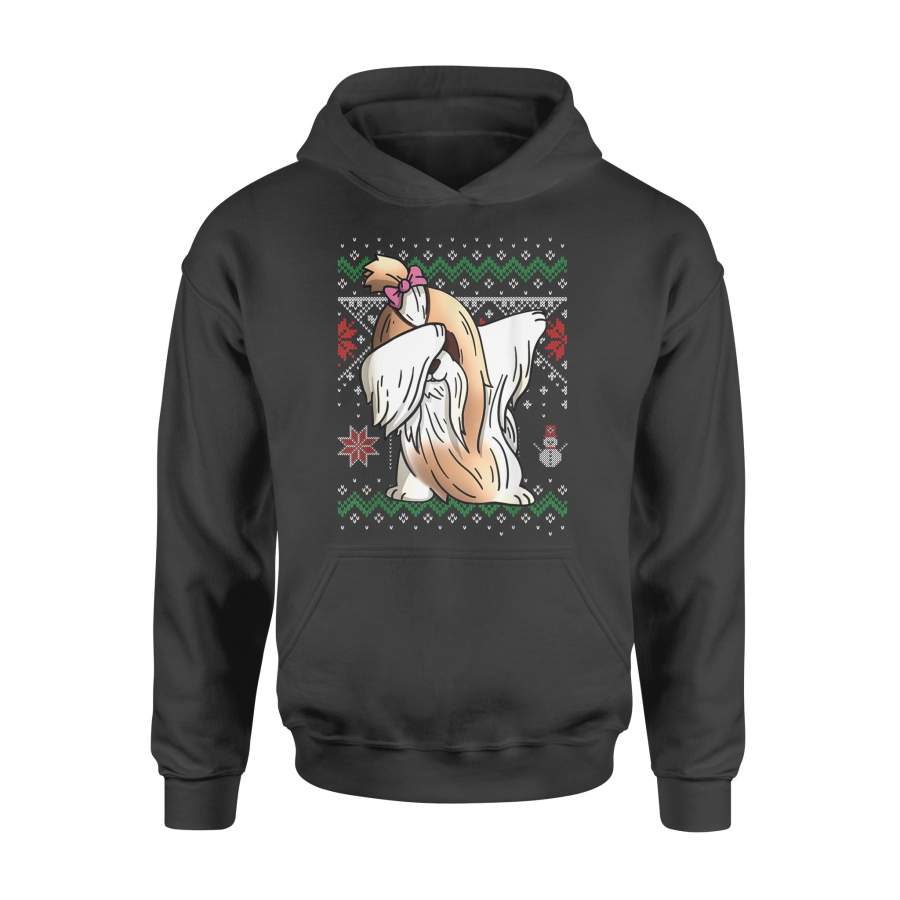 Shih Tzu Dabbing Ugly Sweater Christmas Gift T-Shirt – Standard Hoodie