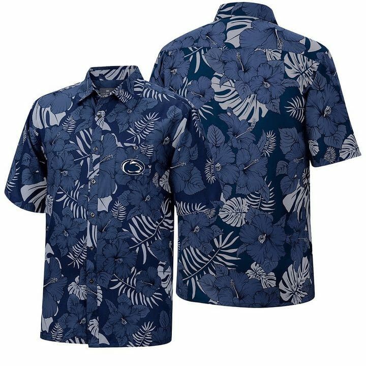 NCCA Penn State Nittany Lions Tropical Flowers Trendy Hawaiian Shirt Aloha Shirt