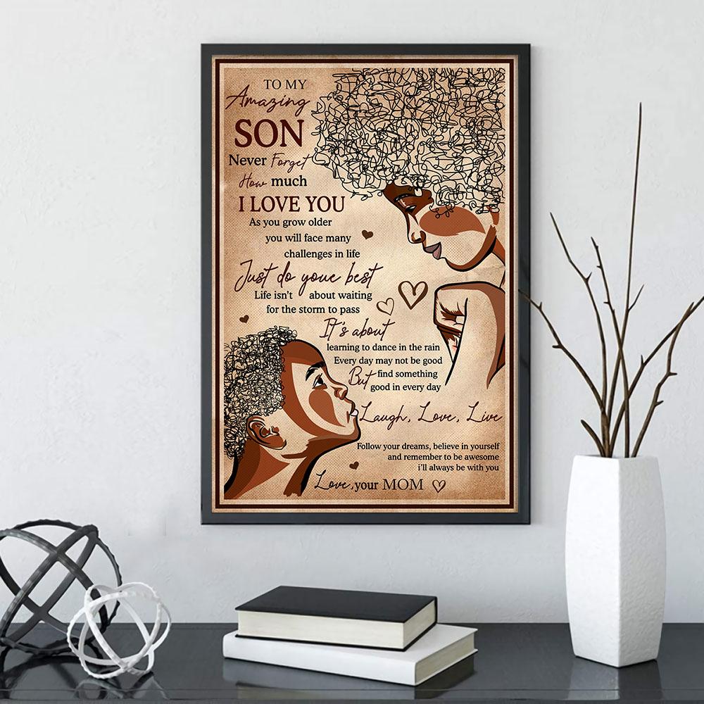 To My Amazing Son Mother’S Day Black Women African Gift Poster