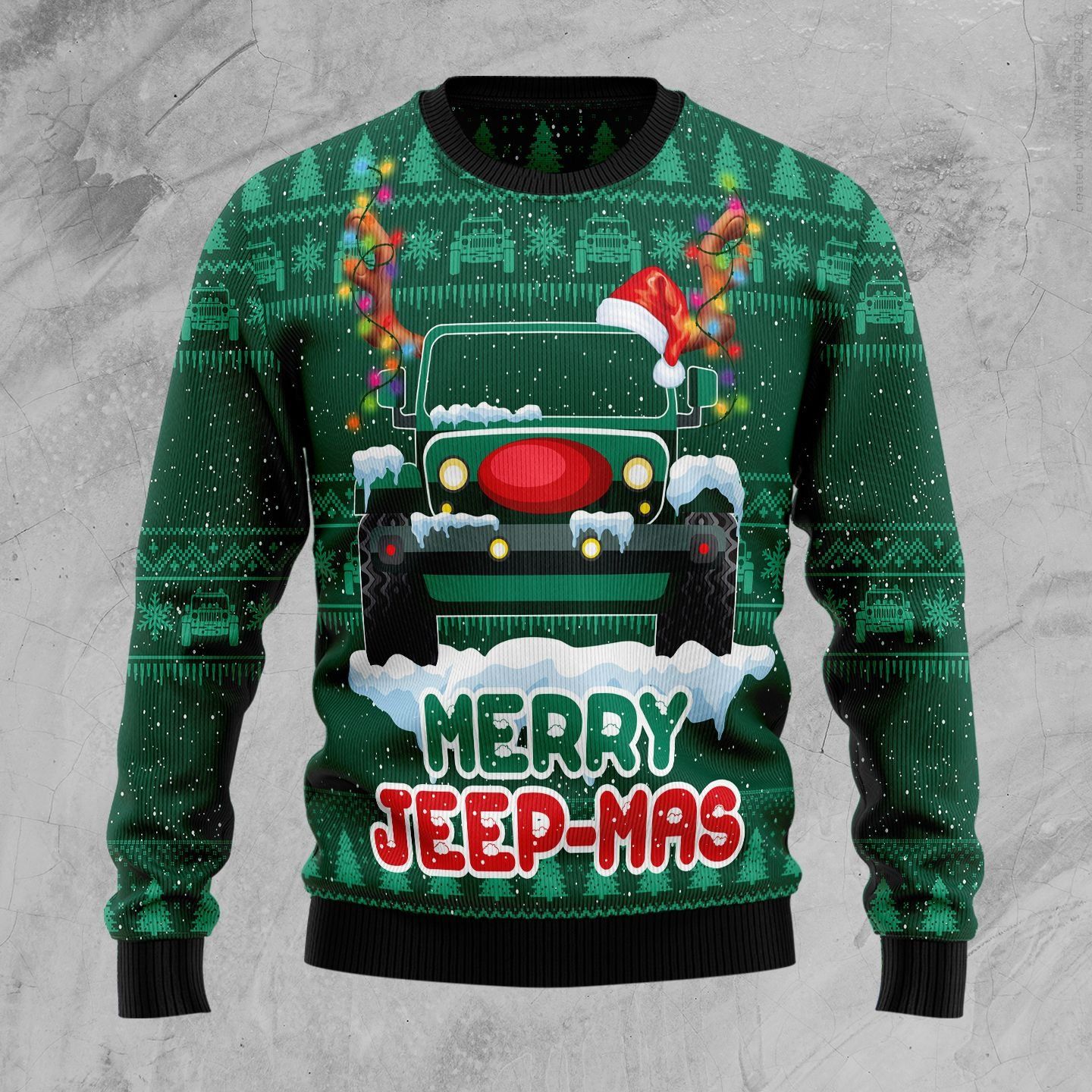 Merry Jeep Mas Ugly Christmas Sweater | For Men & Women | Adult | Us4580