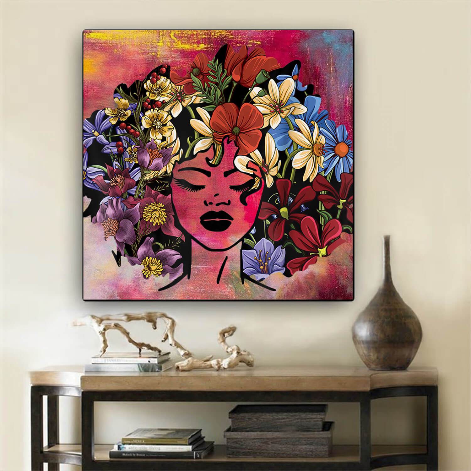 African American Canvas Art Afro Natural Black Hair Kind Pride African Themed Living Rooms Decor